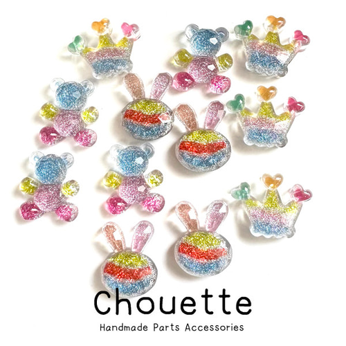 ハンドメイドko デコパーツ カラフル スパンコール 2個 全3種類 アクセサリー