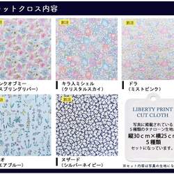 リバティプリント【カットクロス】「キャンディブルー」 5種セット　生地　はぎれ　綿　LIBERTY 3枚目の画像