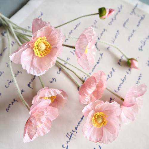 ピンクポピー】｜アーティフィシャルフラワー 花瓶アレンジ| 春