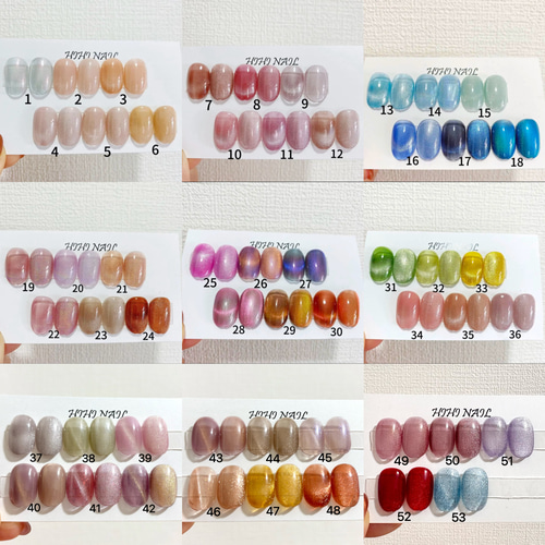 マグネットネイル 53色 ネイルチップ つけ爪 ワンホンネイル 韓国