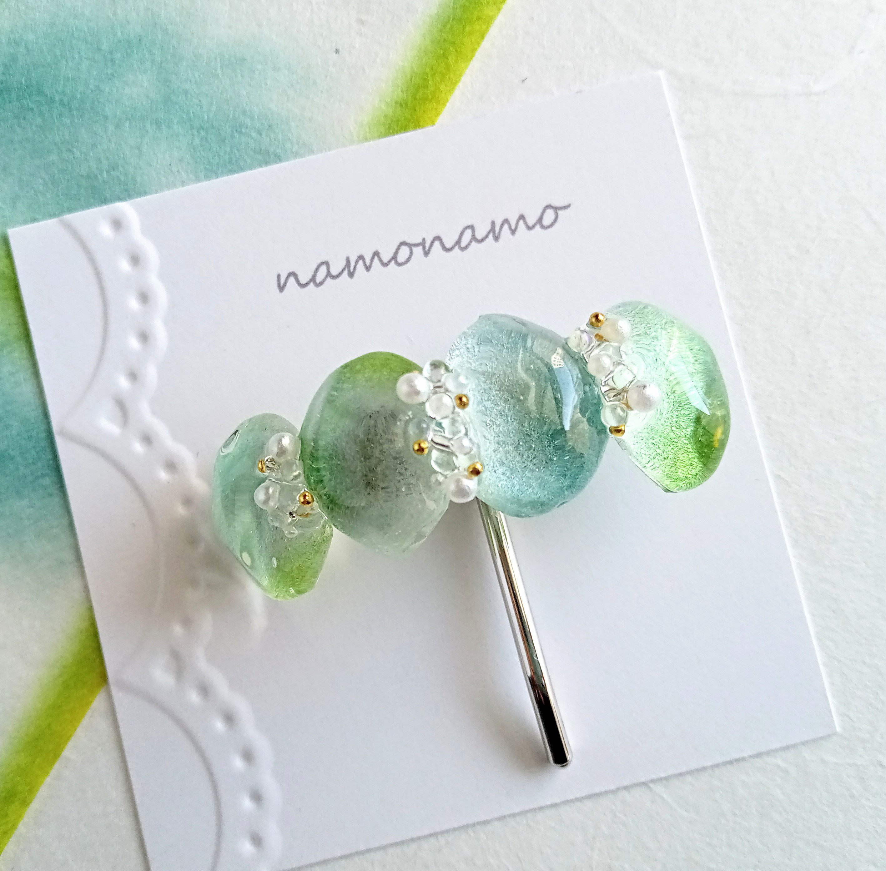 金魚の泡沫 ポニーフック ヘアカフス ハンドメイド まぶしい