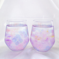 透き通る紫陽花のまんまるグラス 3枚目の画像