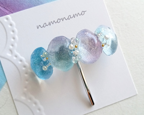 レジンヘアゴム　ブルー　天然石　ダブルスクエア　企画13 afa7f5473b2cec08d50222533d3b00