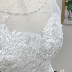 ウエディングドレス ウェディングドレス　トレーン　結婚式 ノースリーブ 肩布付き  Aライン gcd_81006 7枚目の画像