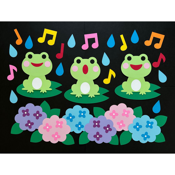 カエルの合唱 壁面飾り 切り絵 ふわぽん 通販 15718693｜Creema
