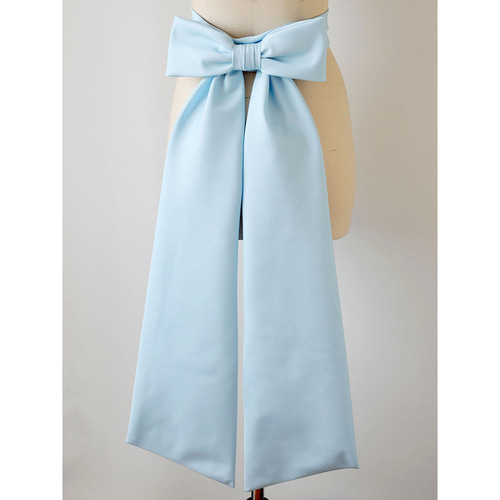 リボンベルト サッシュベルト サテンリボン ウエストリボン スカイ