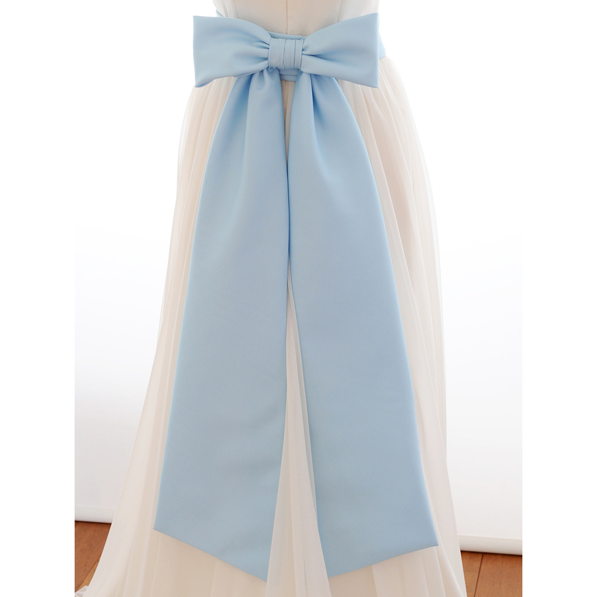 サッシュベルト 71005 リボン 花柄 ビビッドブルー W70〜100cm水色