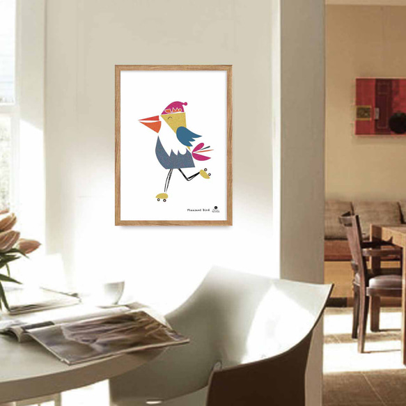 たのしい鳥　鳥　結婚祝い　新築祝い　イラスト　ポスター　A4 　（アート　sei（新着順）で検索） 　鳥　1183 3枚目の画像
