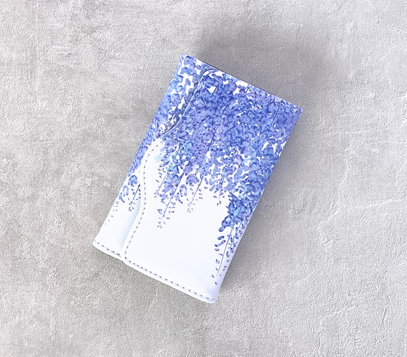 -藤- 花と草木のキーケース（4連・カード収納付き） 4枚目の画像