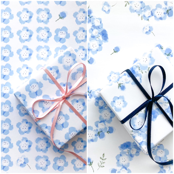 ネモフィラ セット デザインペーパー A4 包装紙・ラッピングペーパー