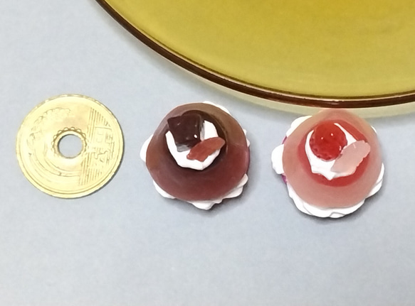 イチゴ&生チョコのプリンのダブルセット　フェイクスイーツ　スイーツデコ　マグネット 9枚目の画像