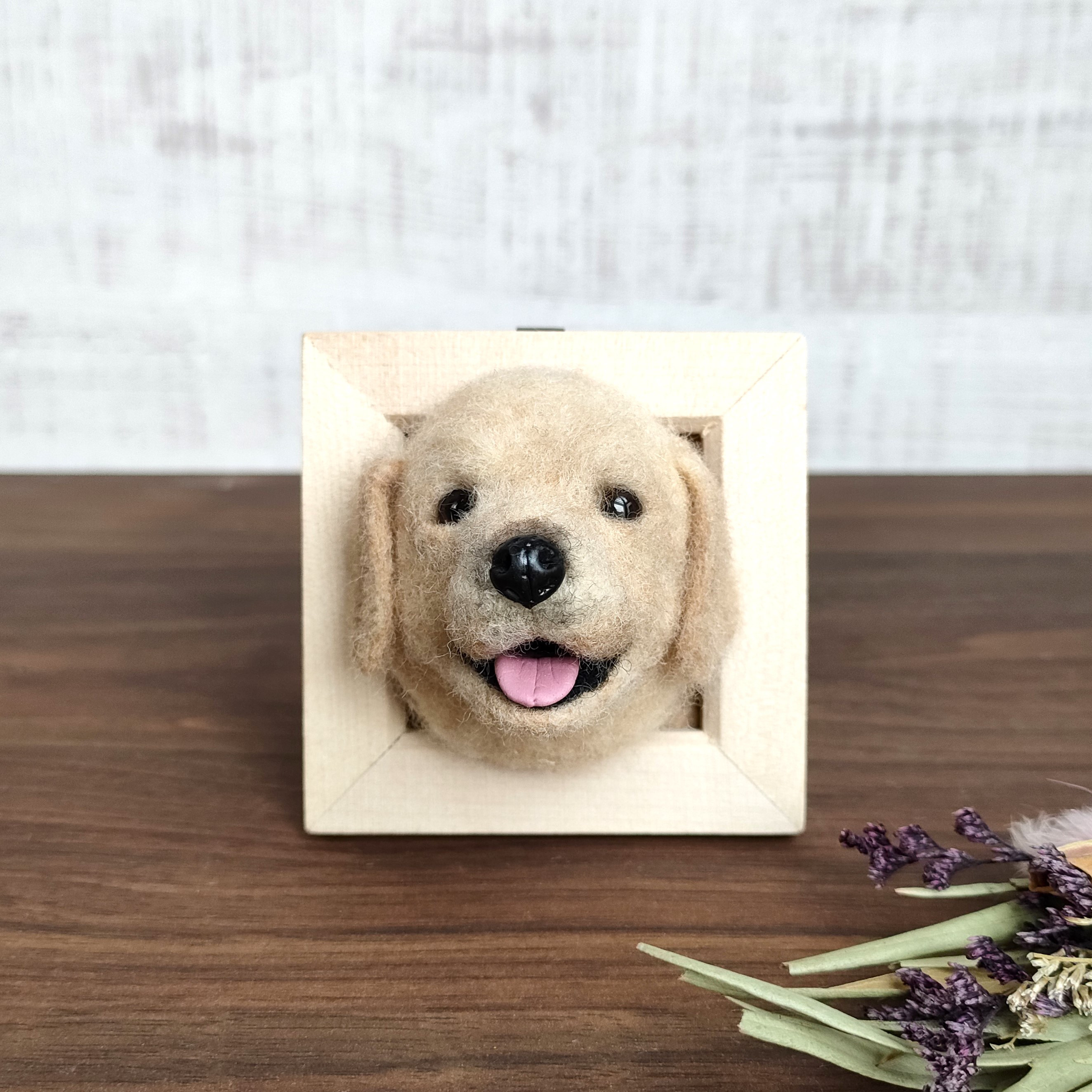 羊毛フェルト　ラブラドール　暖炉セット　美品　ハンドメイド