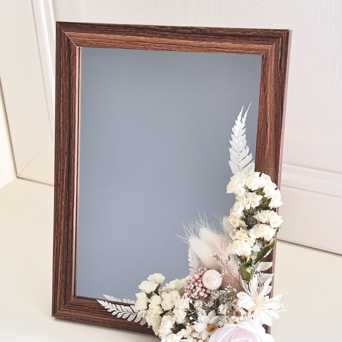 ドライフラワー ローズミラー プレゼントにオススメ フォトフレーム