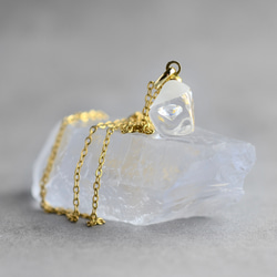 [特色] 方晶鋯石自然形狀項鍊，小號不鏽鋼，生日禮物，母親節 第3張的照片