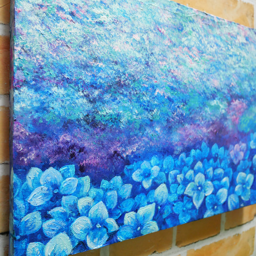 油絵 絵画【海の紫陽花畑】 絵画 HR 通販 15705784｜Creema