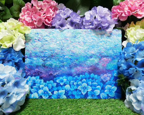 みう 　油絵　F8 ユリと紫陽花　二点 みう 油絵 F8 ユリと紫陽花 二点 みう 油絵 F8 ユリと紫陽花 二点