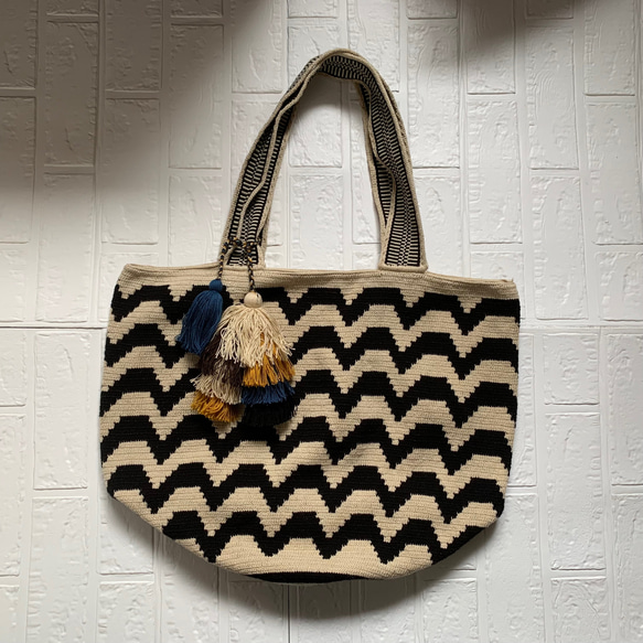 ワユーSUSU 手編みトート zigzag トートバッグ Happies People