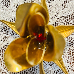 アメリカンヴィンテージ ブラス(真鍮)  バラのラペルピン(送料無料) 4枚目の画像