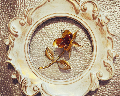 アメリカンヴィンテージ ブラス(真鍮) バラのラペルピン(送料無料