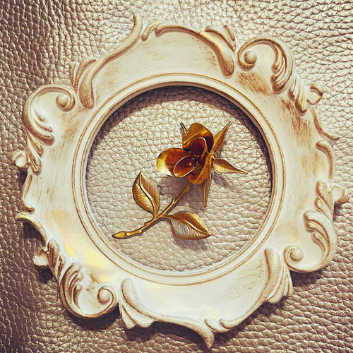 アメリカンヴィンテージ ブラス(真鍮) バラのラペルピン(送料無料