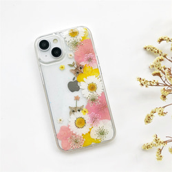 猫と桜 iPhone15Pro/SE/Xperia5V/GALAXYS24 スマホリング 押し花