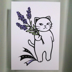 【切り絵】原画　A5サイズ　lavender 1枚目の画像