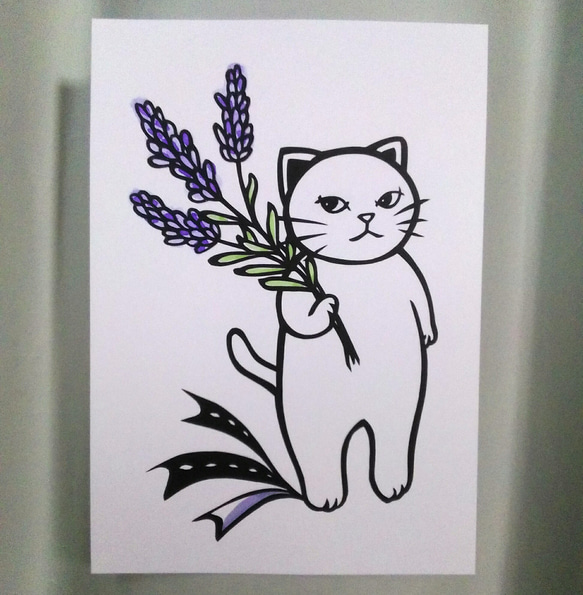 【切り絵】原画　A5サイズ　lavender 1枚目の画像