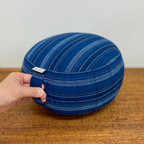 座禅用ざぶとん ( 坐蒲 ) 会津木綿【紺縞】 クッション・クッション