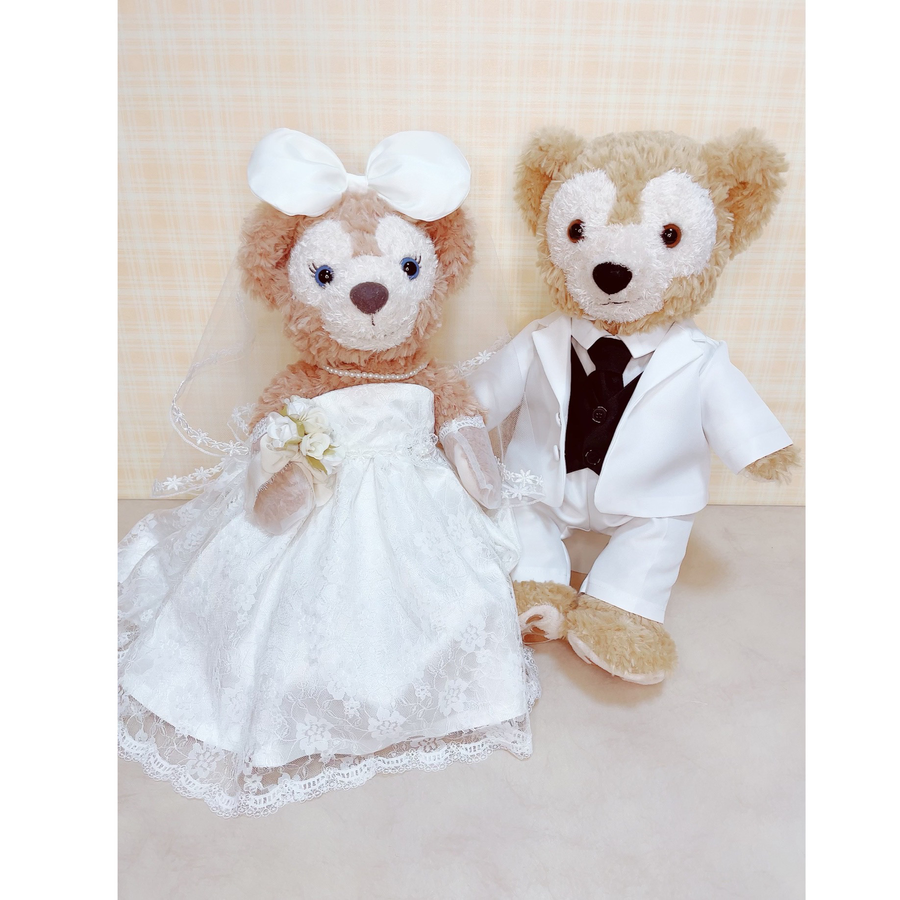 ＊選べるカラーとデザイン＊　ダッフィ＆シェリーメイ　ウェディング衣装セット　ペアコスチューム