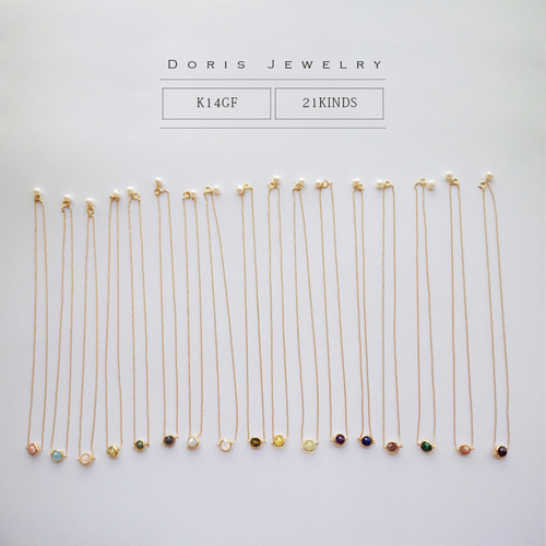 double pull design 天然石ネックレス 21種類宝石展開 14kgf double pull design 天然石ネックレス 21種類宝石展開 14kgf