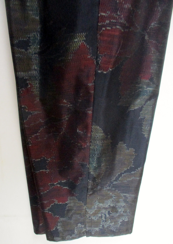 ７０４８　色大島紬の着物で作ったパンツ　＃送料無料 4枚目の画像