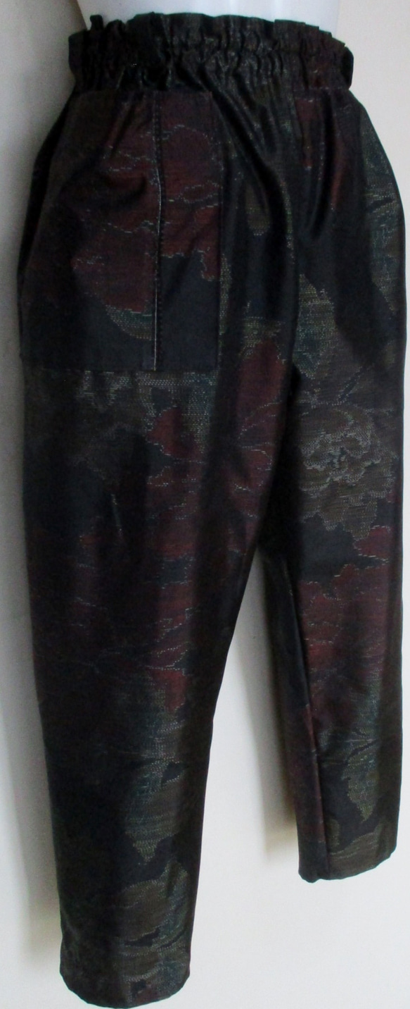 ７０４８　色大島紬の着物で作ったパンツ　＃送料無料 14枚目の画像