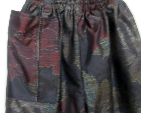 ７０４８　色大島紬の着物で作ったパンツ　＃送料無料 11枚目の画像