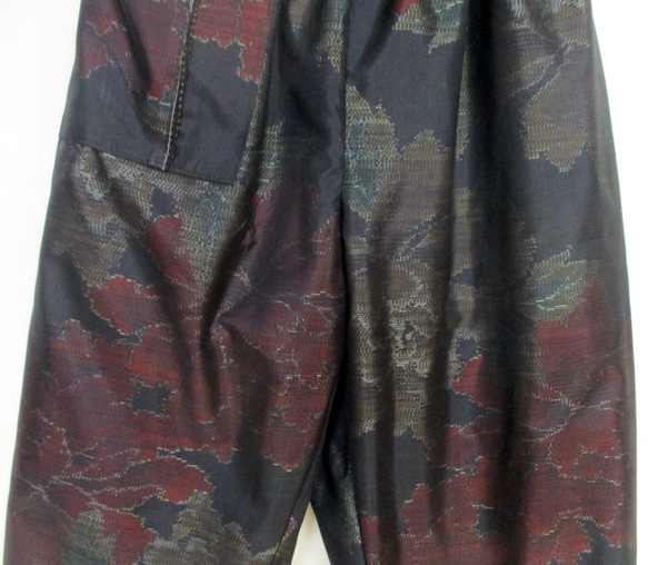 ７０４８　色大島紬の着物で作ったパンツ　＃送料無料 10枚目の画像