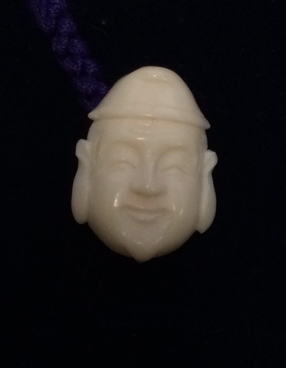 ♡本象牙根付　恵比寿　正絹紐♡