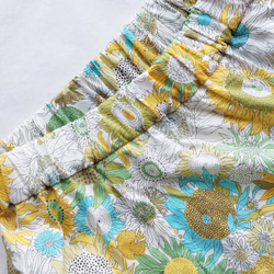 【送料無料】リバティプリント《１４枚ハギスカート》スモールスザンナ（イエロー色）フリーサイズ　ウエストゴム　綿　洋服 　 10枚目の画像