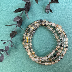 3連太陽放射タイチンルチルクォーツブレスレット341 ブレスレット 円と