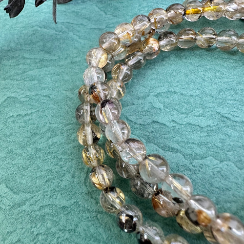 3連太陽放射タイチンルチルクォーツブレスレット341 ブレスレット 円と