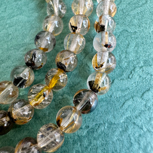 3連太陽放射タイチンルチルクォーツブレスレット341 ブレスレット 円と