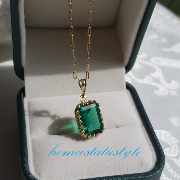感謝価格14Kgf ClassicalGreen エメラルド レクタングル 10x14mm 