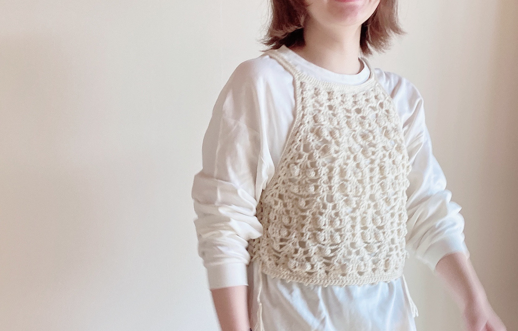 chieko+ luxe knit 03 bustier ニットビスチェホワイト chieko+ luxe