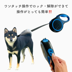 収縮リード3m 収縮リード お散歩 グッズ 犬 ロングリード 軽量 リード 自動リード 大型犬 小型犬 首輪 長い 3枚目の画像