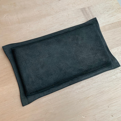 栃木レザーの床革を使ったインテリアトレイ　黒革　カルトン 2枚目の画像