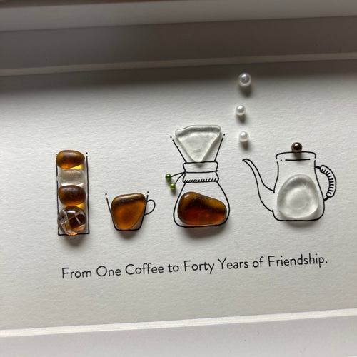 シーグラスアート「コーヒー・小」 その他アート ゆきみ工房