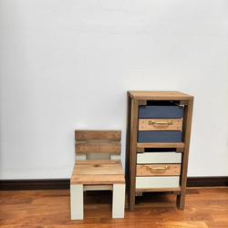 木製ラック　木箱付き　小物収納棚　ウッドラック　ミニチェスト　木製チェスト 2枚目の画像
