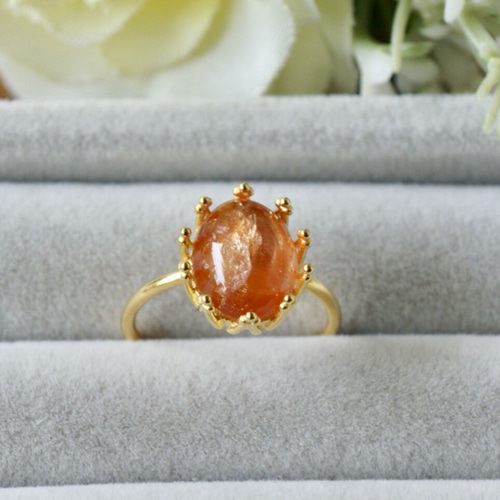 受注制作】サンストーン リング 7号〜フリーサイズ/9号/11号/13号/15号