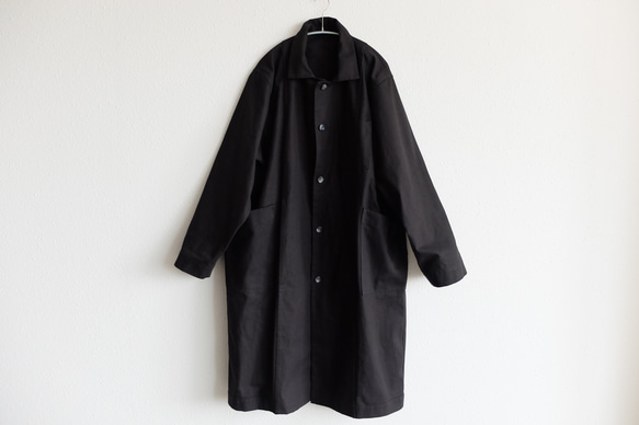 【再入荷】木間服装製作 / coat 帆布 ブラック / unisex 1size 4枚目の画像