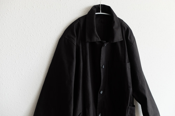 【再入荷】木間服装製作 / coat 帆布 ブラック / unisex 1size 5枚目の画像