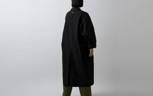 【再入荷】木間服装製作 / coat 帆布 ブラック / unisex 1size 3枚目の画像