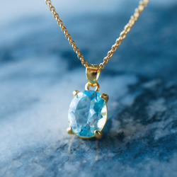 宝石質スカイブルートパーズ・ネックレス ~blue topaz~ 2枚目の画像